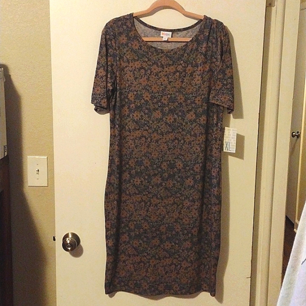 LuLaRoe Floral Dress - Black and Brown Runs small